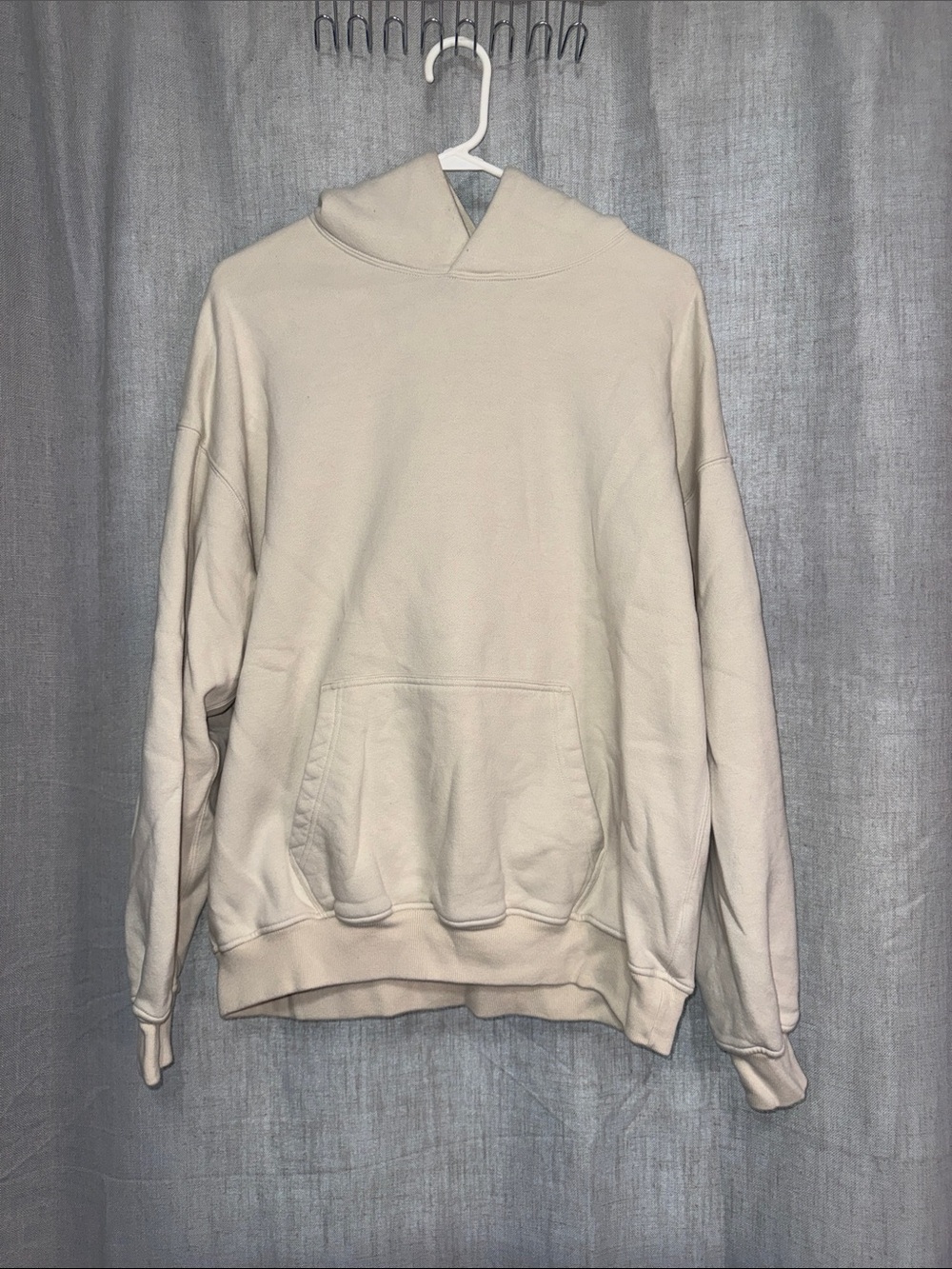 Abercrombie & Fitch Essential Popover Hoodie Beige Tan Oversized Men's